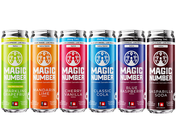Six Flavors of Live Resin Cannabis Infused Sodas from Magic Number